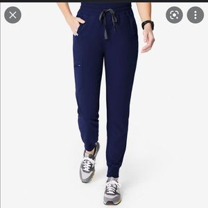 Figs Navy Blue High Waisted Jogger Pants